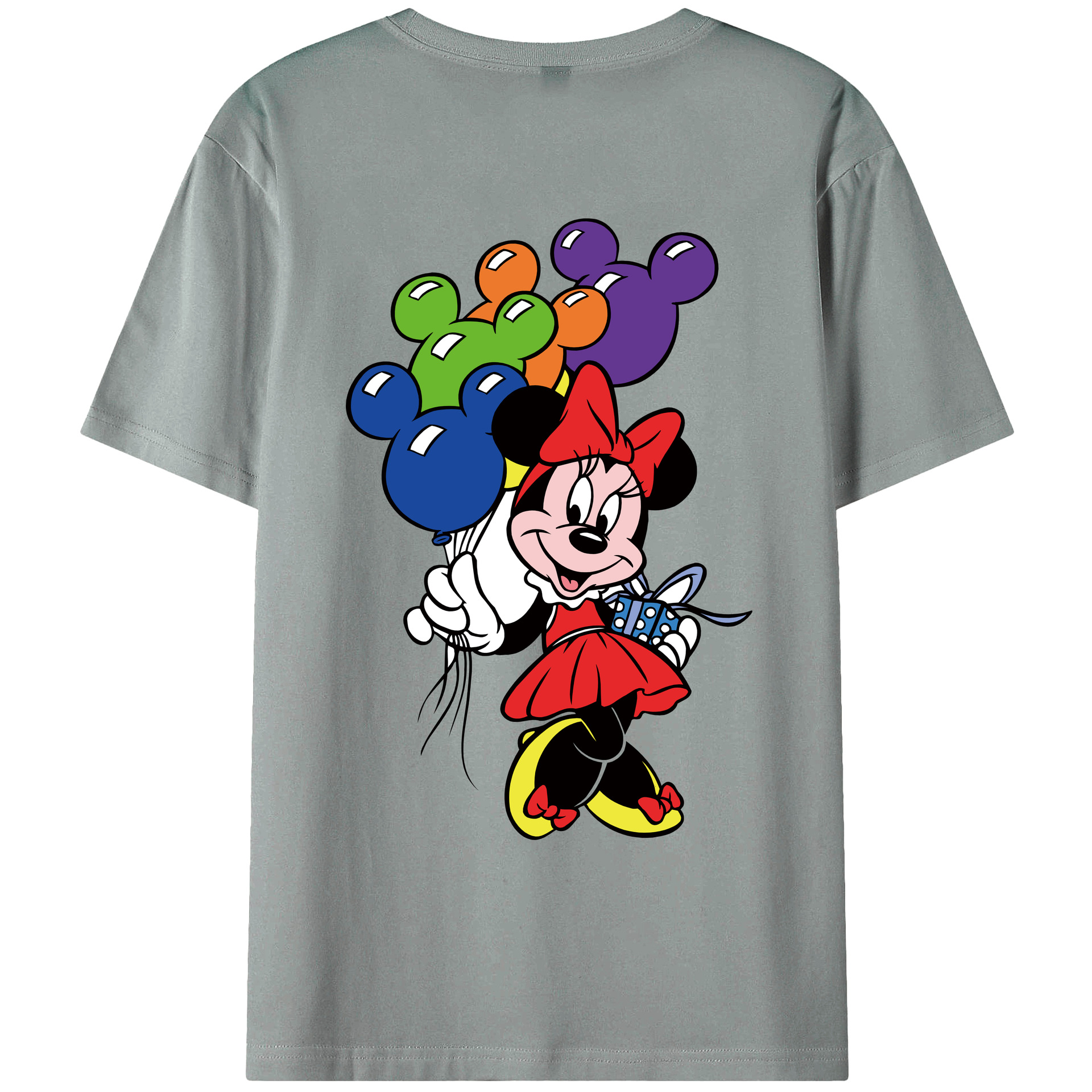 ミッキーマウス Mickey Mouse 綿100％ メンズ半袖Tシャツ（バックプリント） 通気性